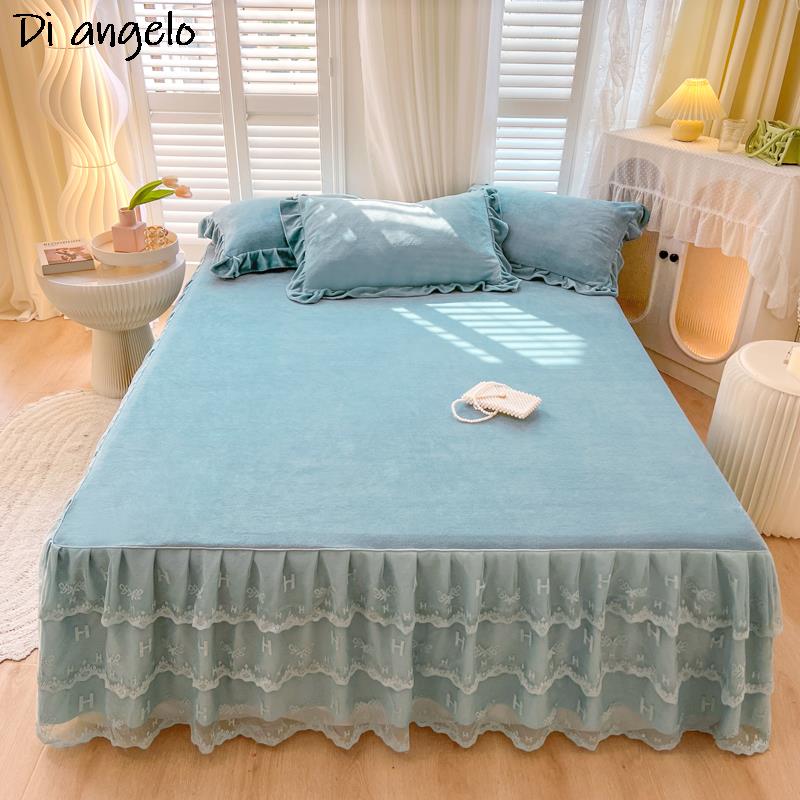 Home Textiles Classic Fashion - ผ้าคลุมเตียงคริสตัลเวลเวทสไตล์ยุโรป ดีไซน์หรูหรา คลาสสิก ทันสมัย เนื้อผ้านุ่มสบาย ใช้ได้ทุกวัน