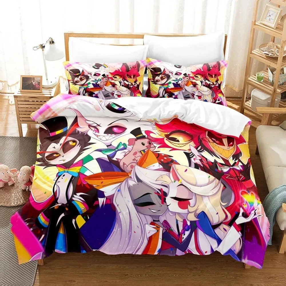 Home Textiles Classic Fashion - แฟชั่นการ์ตูนเฮซบิน โฮเทลชุดเครื่องนอน ชุดปลอกผ้านวมพร้อมปลอกหมอน ทวิน ฟูล ควีน