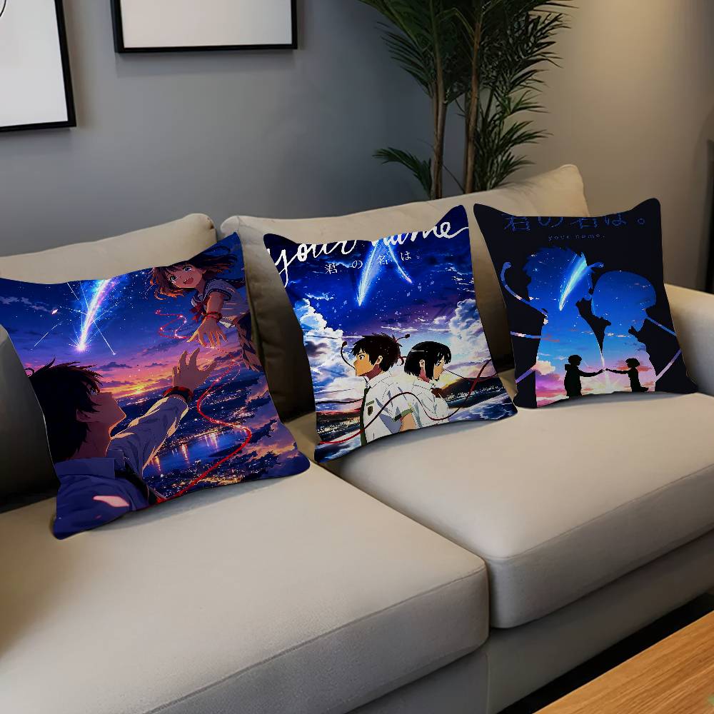 Home Textiles Classic Fashion - หมอนอนิเมะคลาสสิก Your Name ปลอกหมอนอิง ปลอกหมอนโซฟา ปลอกหมอนหัวเตียง