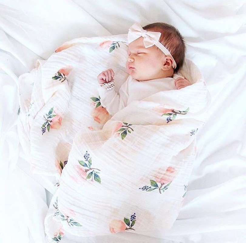 Home Textiles Blanket - ผ้าห่อตัวเด็กอ่อน โรส ขนาด 120x120 ซม. ผลิตจากใยไผ่