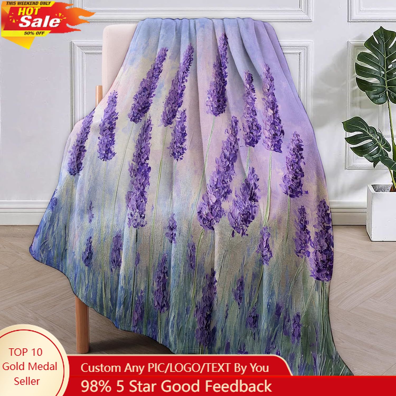 Home Textiles Towel - ผ้าห่มลายแคมป์ปิ้ง, ของขวัญสำหรับแคมป์ปิ้ง, ผ้าห่มลายธีมแคมป์ปิ้งสำหรับผู้หญิง, ผ้าห่มนุ่มเบาสำหรับเตียง ตกแต่งบ้าน และการเดินทาง