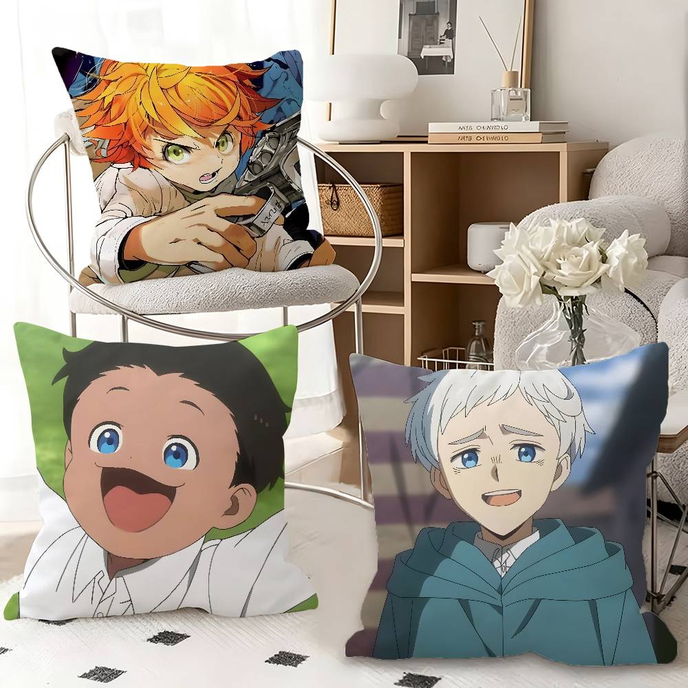 Home Textiles Classic Fashion - ปลอกหมอนลายอนิเมะคลาสสิก The Promised Neverland 1 ชิ้น