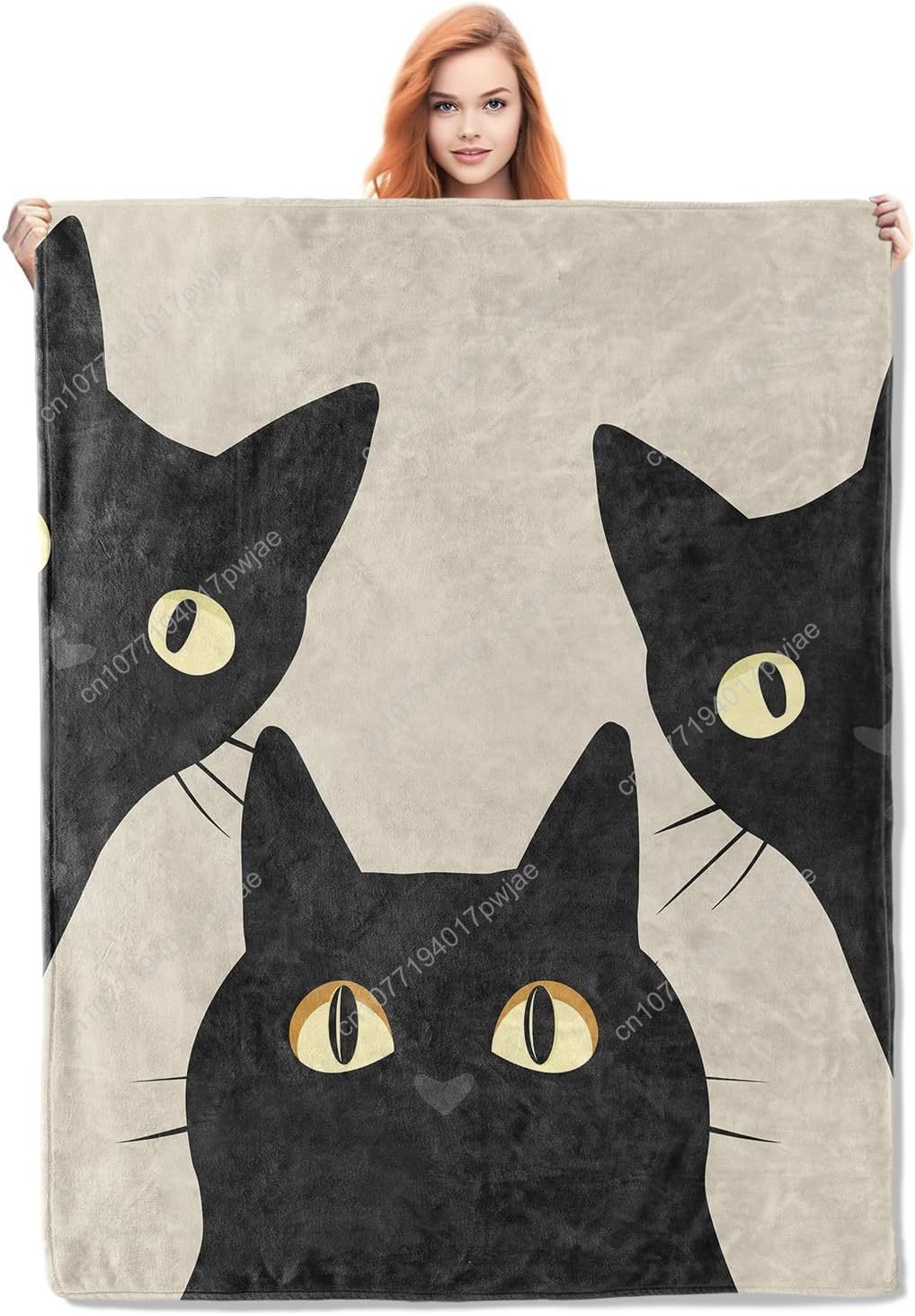 Home Textiles Towel - ผ้าห่มลายแมวตลกๆ ของขวัญสำหรับผู้หญิงและเด็กผู้หญิง ผ้าห่มนุ่ม อุ่น น้ำหนักเบา สบาย