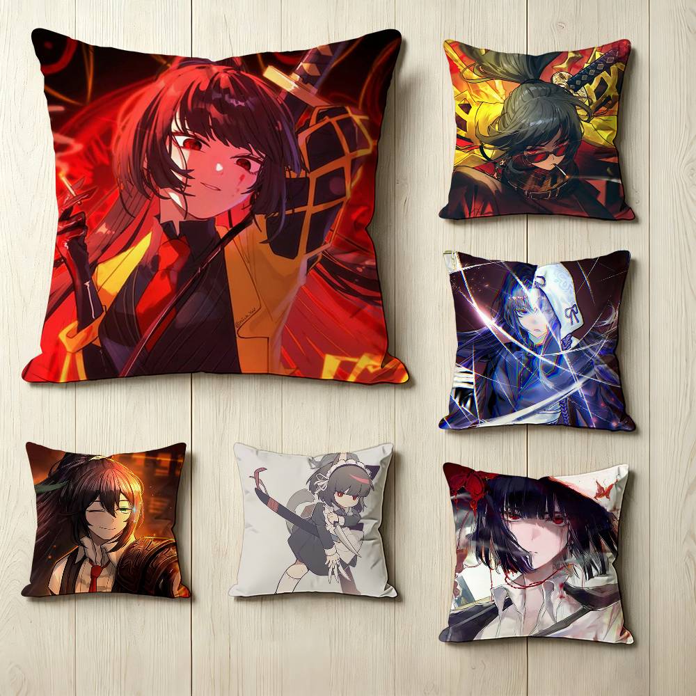Home Textiles Company - เกมมือถือเรื่องราว L-Limbus C-Company Square ปลอกหมอนพิมพ์ลายสองด้าน ปลอกหมอนข้างเตียงในห้องนอน
