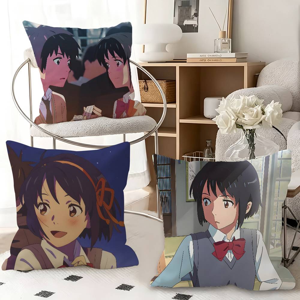 Home Textiles Classic Fashion - ปลอกหมอนลายการ์ตูนคลาสสิก 1 ชิ้น ลาย Your Name