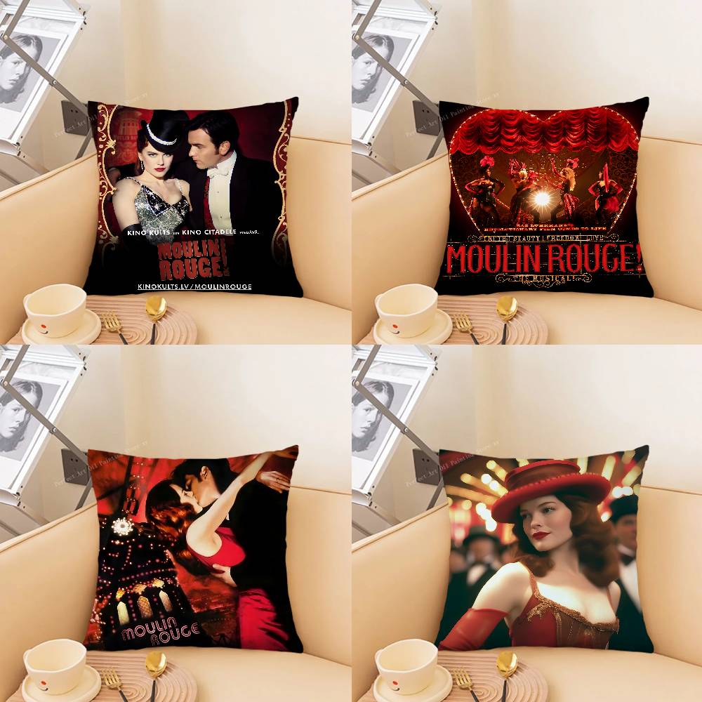 Home Textiles Classic Fashion - ปลอกหมอนลายภาพยนตร์คลาสสิก M-Moulin Rouge 1 ชิ้น ปลอกหมอนทรงสี่เหลี่ยมแฟชั่น