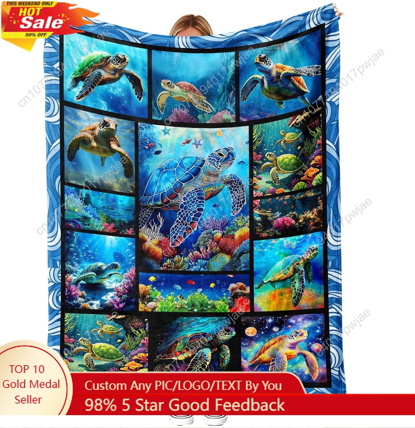 ผ้าห่มลายเต่าทะเล ผ้าฟลานเนล น - Home Textiles Towel บทวิจารณ์และราคา
