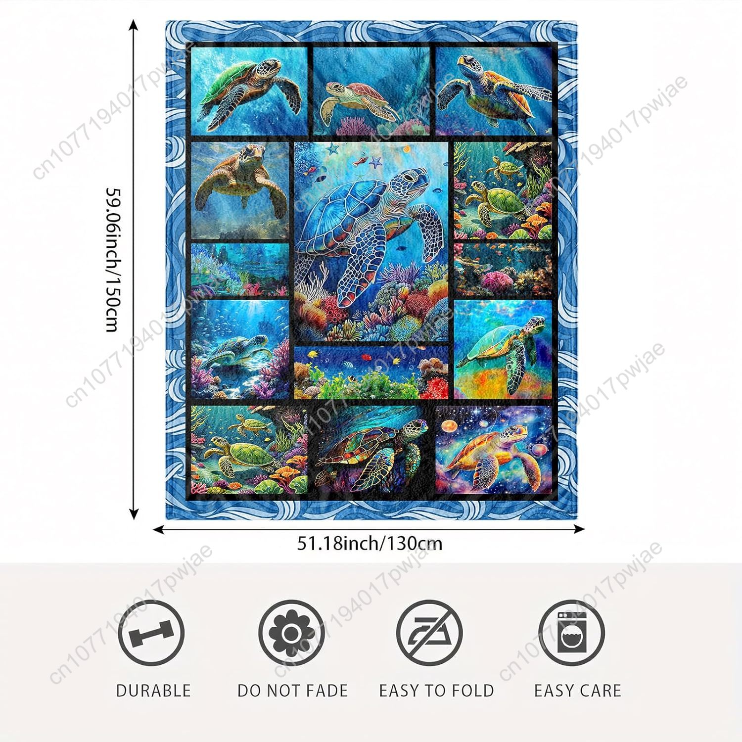 ผ้าห่มลายเต่าทะเล ผ้าฟลานเนล น - Home Textiles Towel บทวิจารณ์และราคา