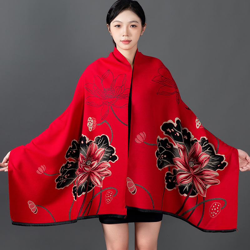 ผู้หญิงฤดูหนาวผ้าคลุมไหล่ผ้าพั - Home Textiles Blanket บทวิจารณ์และราคา