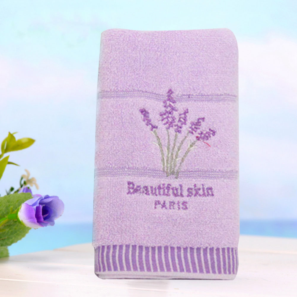 ผ้าขนหนูผ้าฝ้ายสีม่วงลาเวนเดอร - Home Textiles Towel Set บทวิจารณ์และราคา