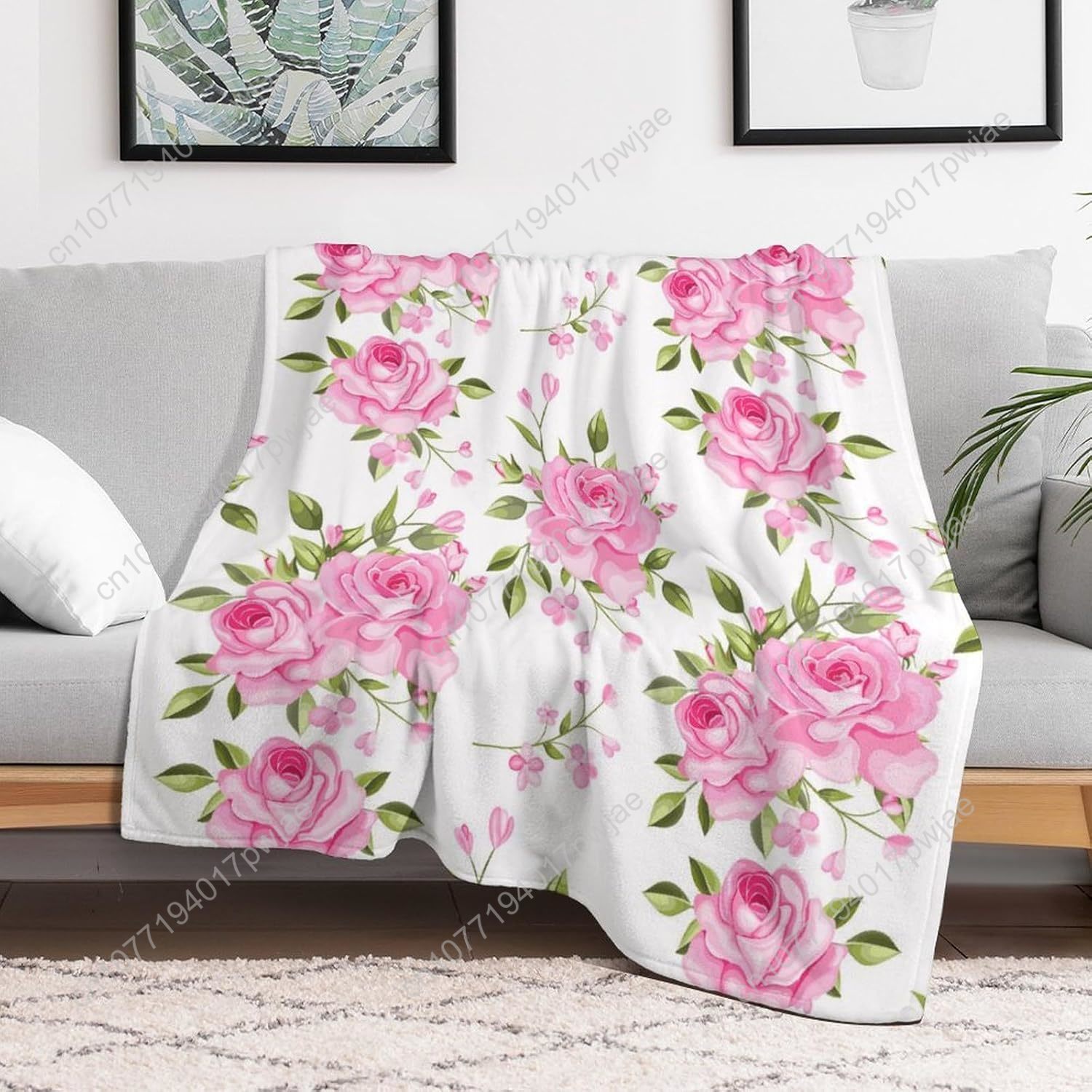 ผ้าห่มลายดอกไม้สีชมพู ของขวัญต - Home Textiles Towel บทวิจารณ์และราคา