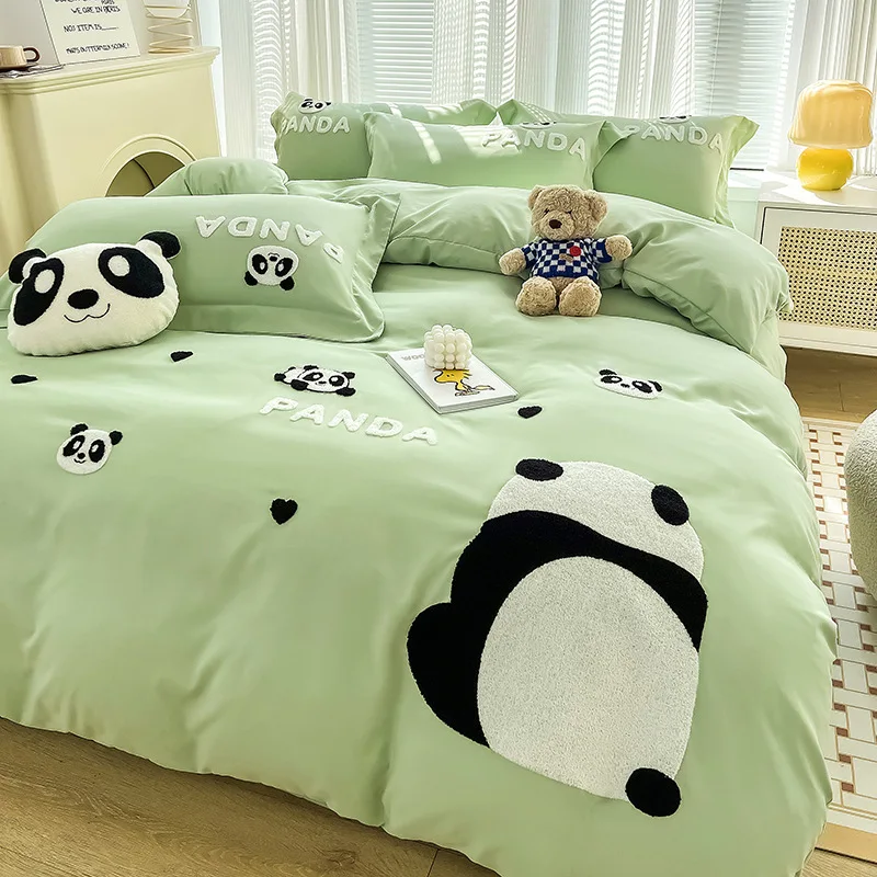 ชุดเครื่องนอนปักลายแพนด้าสไตล์ - Home Textiles Towel Set บทวิจารณ์และราคา