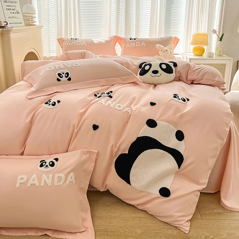 ชุดเครื่องนอนปักลายแพนด้าสไตล์ - Home Textiles Towel Set บทวิจารณ์และราคา