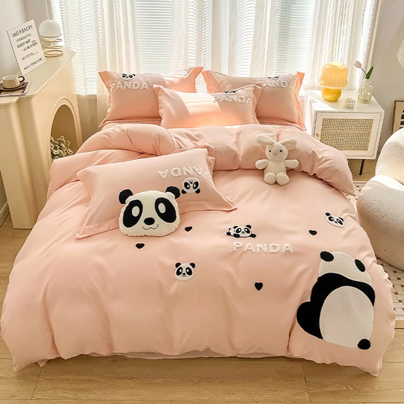 ชุดเครื่องนอนปักลายแพนด้าสไตล์ - Home Textiles Towel Set บทวิจารณ์และราคา