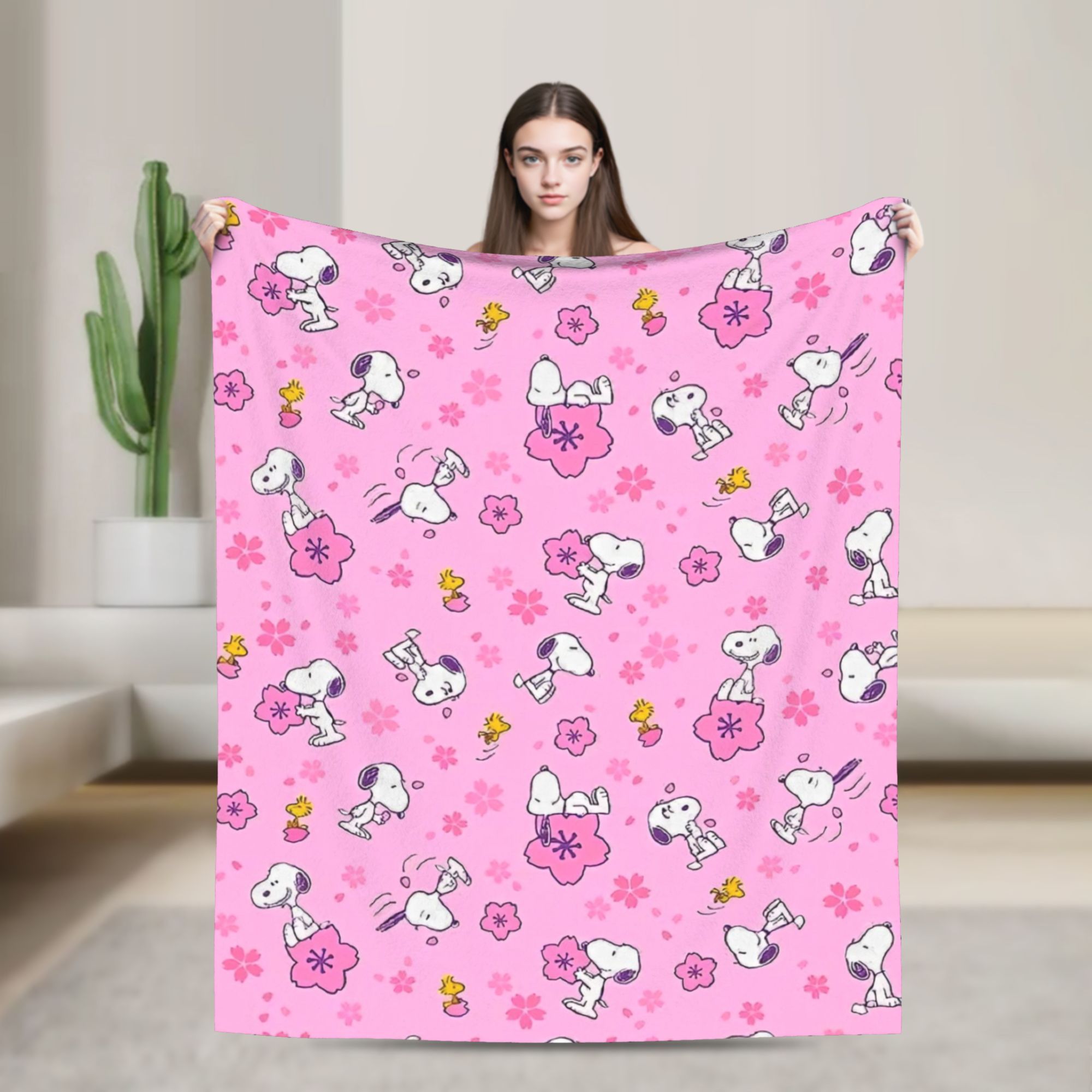 ผ้าห่มถักลายพิงค์สนูปปี้ วู้ดส - Home Textiles Blanket บทวิจารณ์และราคา