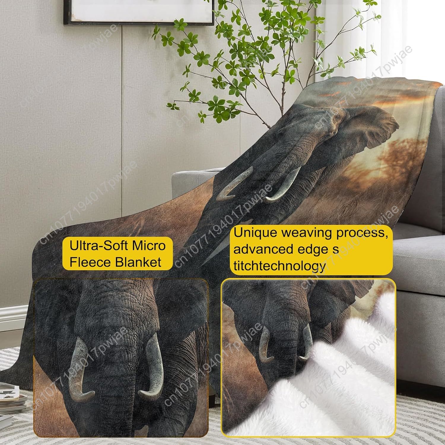 ผ้าห่มขนช้าง ลายธรรมชาติสมจริง - Home Textiles Towel บทวิจารณ์และราคา