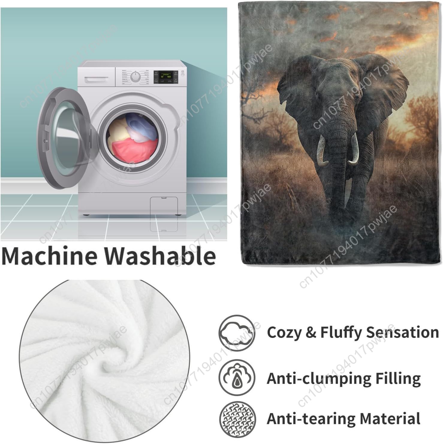 ผ้าห่มขนช้าง ลายธรรมชาติสมจริง - Home Textiles Towel บทวิจารณ์และราคา