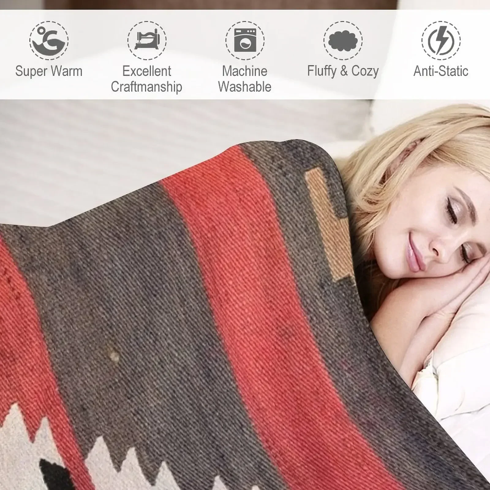 ผ้าคลุมเตียงลายเรขาคณิตสไตล์วิ - Home Textiles Classic Fashion บทวิจารณ์และราคา
