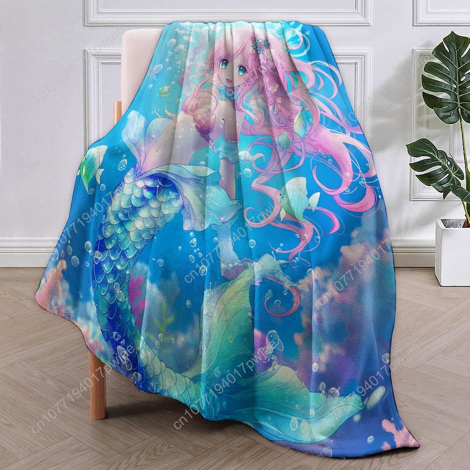 ผ้าห่มลายการ์ตูนนางเงือกน่ารัก - Home Textiles Towel บทวิจารณ์และราคา