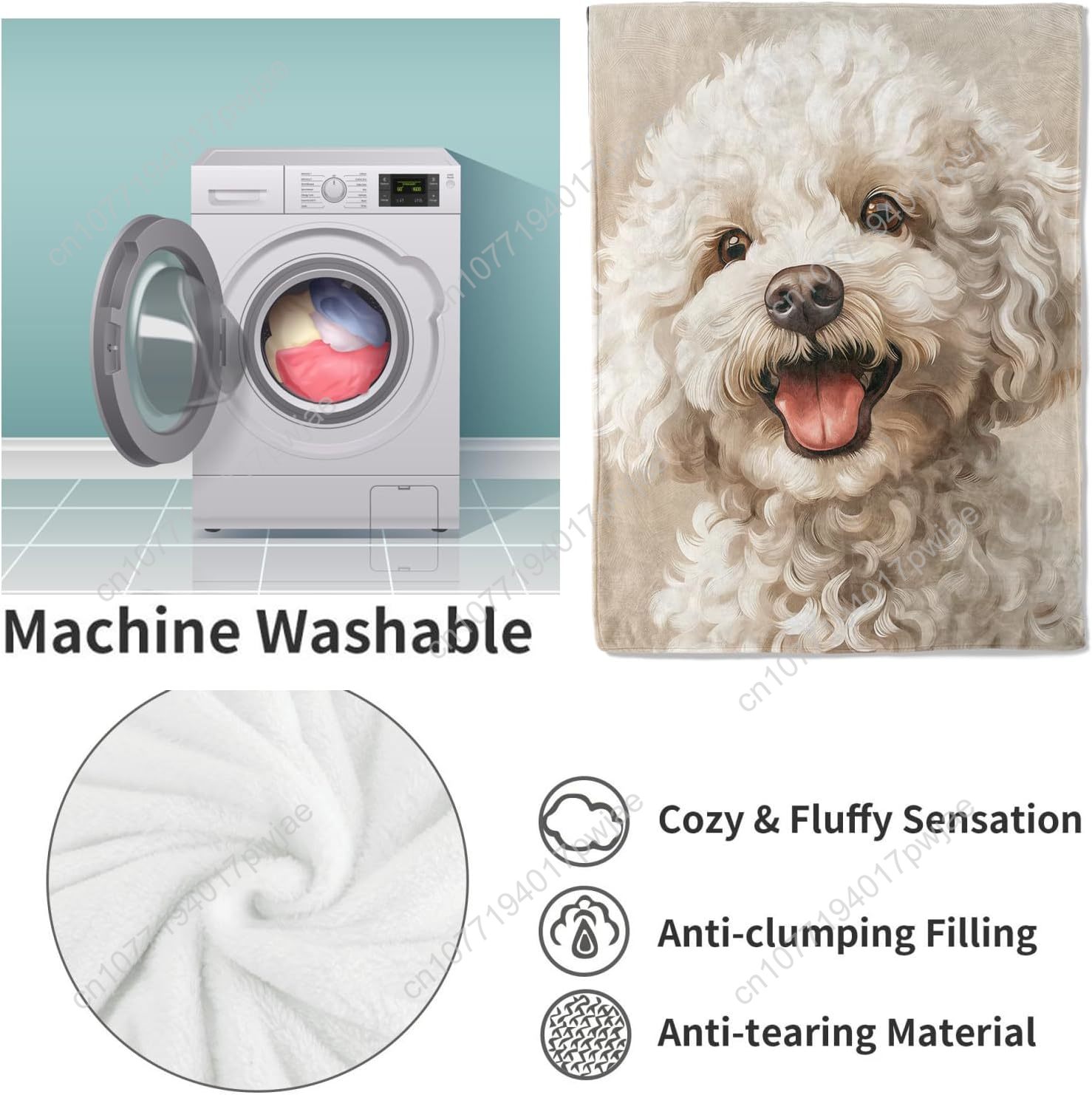 ผ้าห่มลายภาพสุนัขพุดเดิ้ลแสนสุ - Home Textiles Towel บทวิจารณ์และราคา