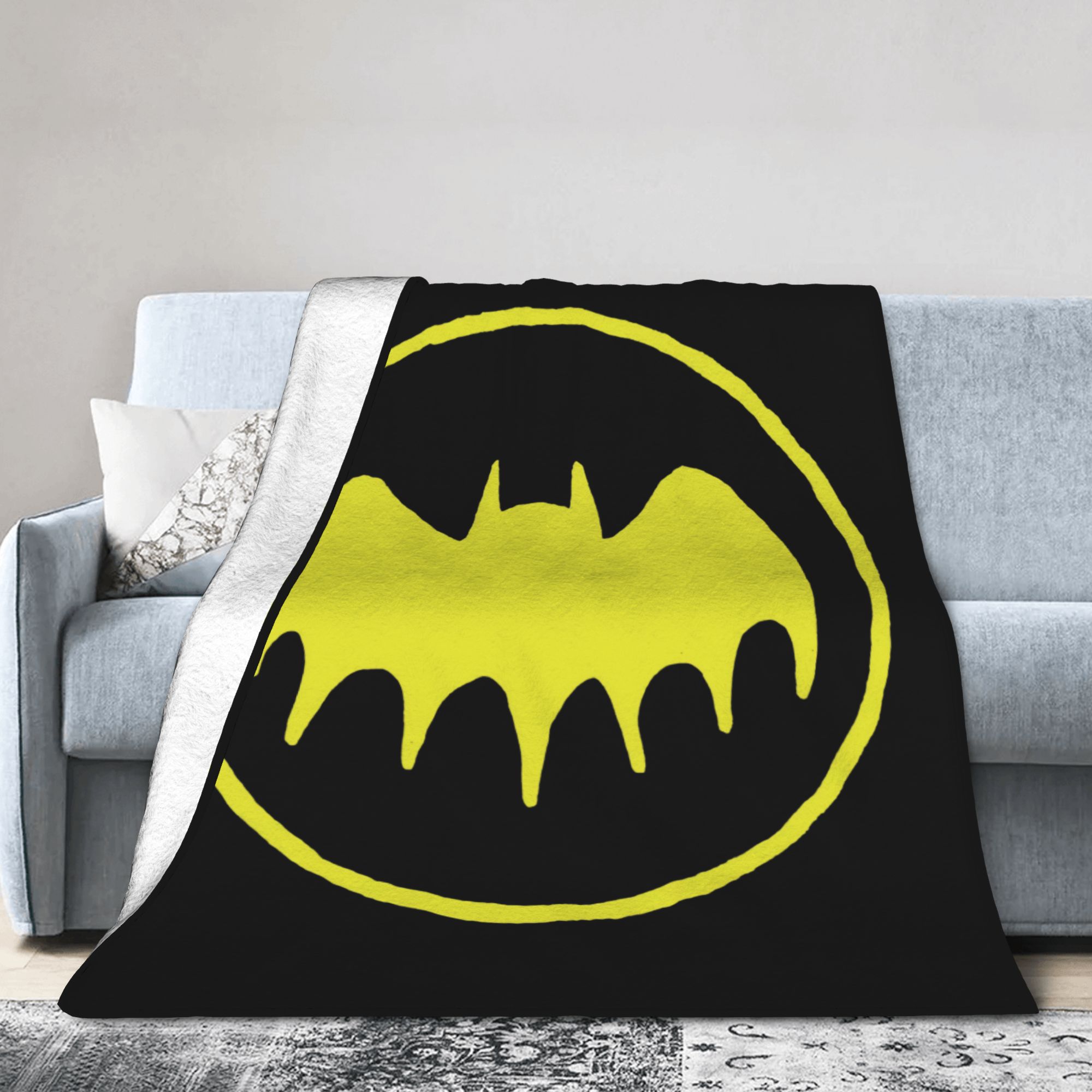ผ้าห่มโลโก้วงกลมสีเหลืองของแบท - Home Textiles Blanket บทวิจารณ์และราคา