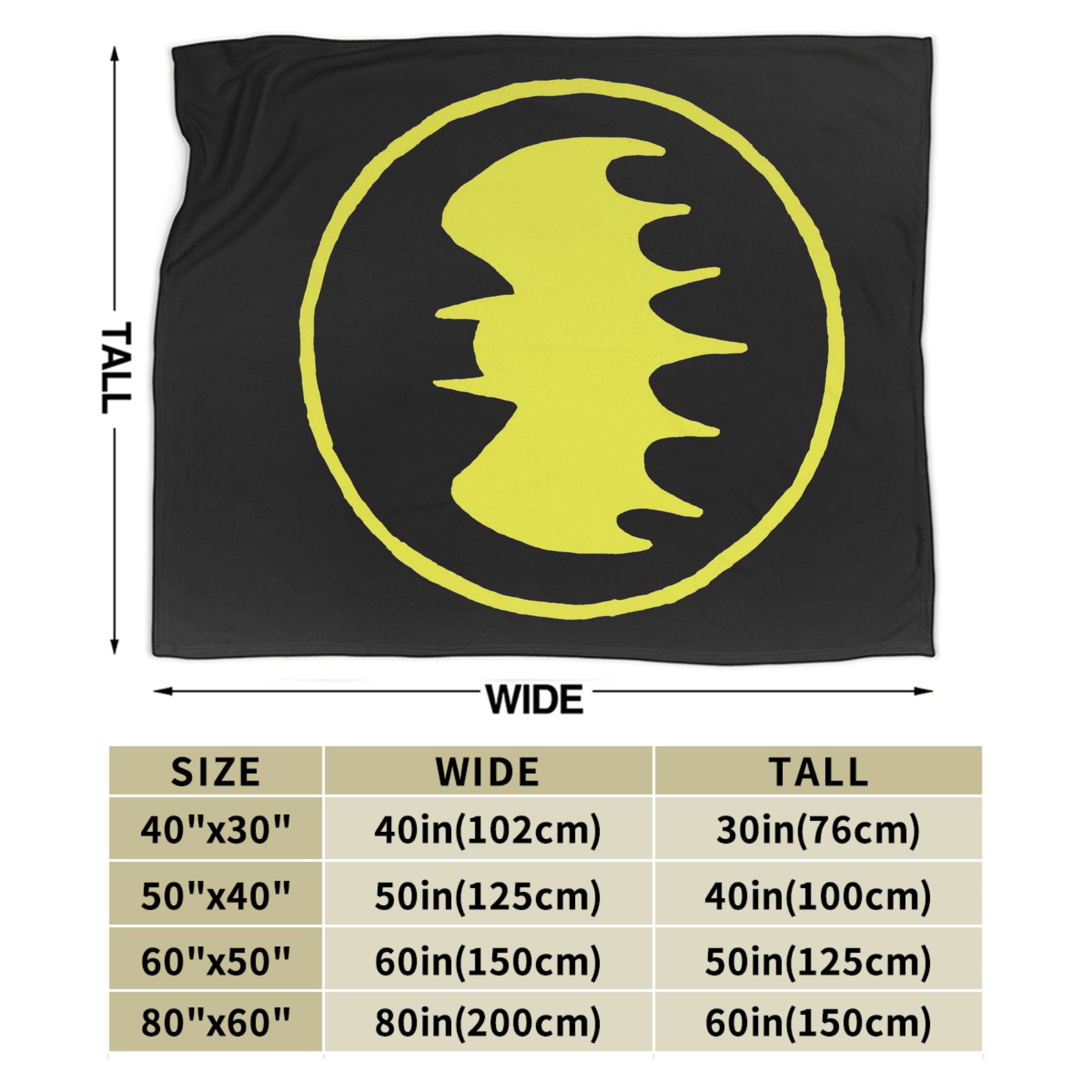 ผ้าห่มโลโก้วงกลมสีเหลืองของแบท - Home Textiles Blanket บทวิจารณ์และราคา